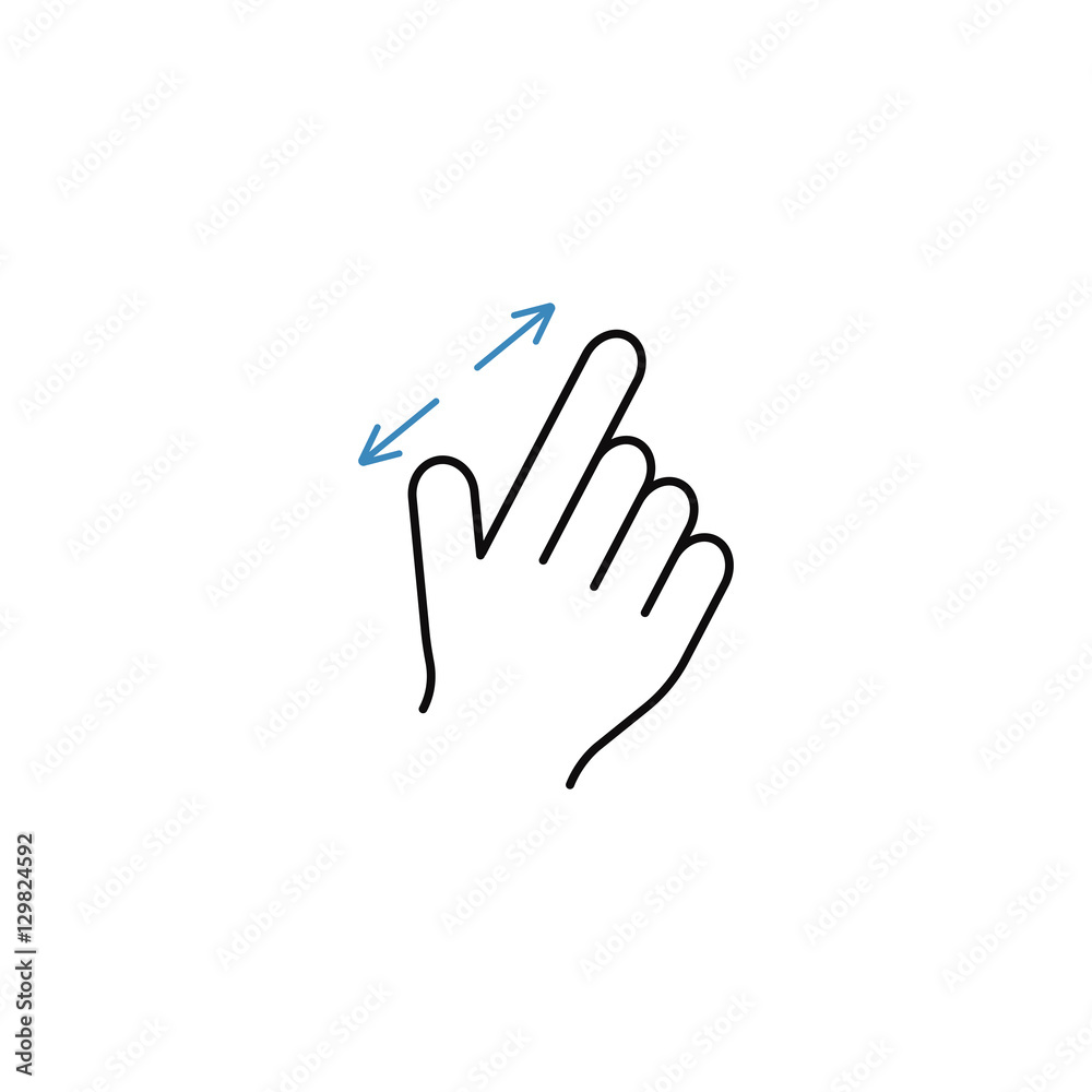 2 Finger zoom in line icon, touch & hand gestures, vector graphi 2 Finger zoom in line icon, touch & hand gestures, vector graphi