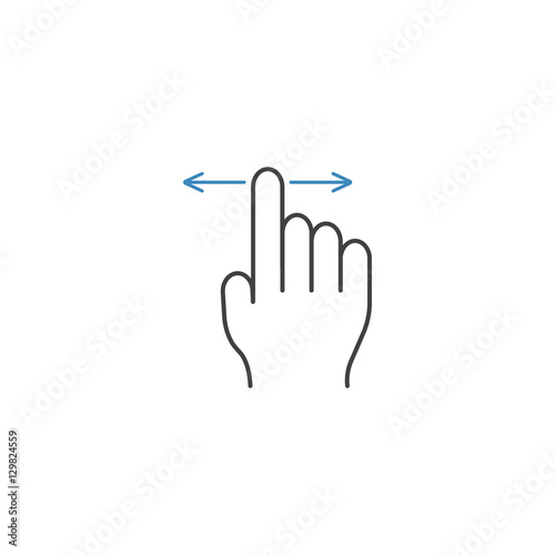 Finger Drag line icon, touch & hand gestures, vector graphics, a