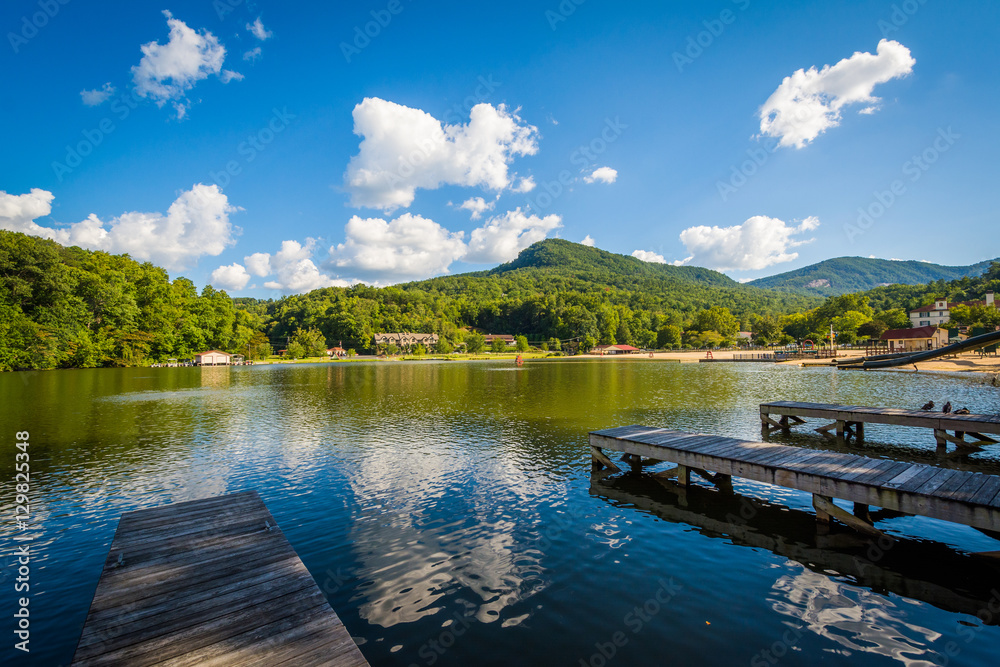 Docks in Lake Lure, in Lake Lure, North Carolina. Docks in Lake Lure, in Lake Lure, North Carolina.