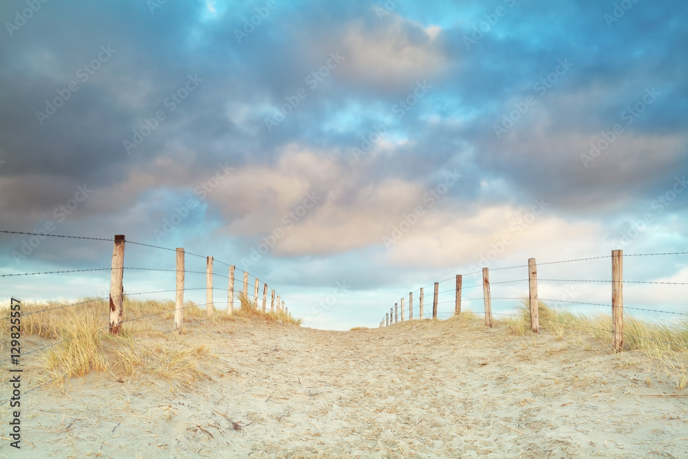 sand path and blue sky