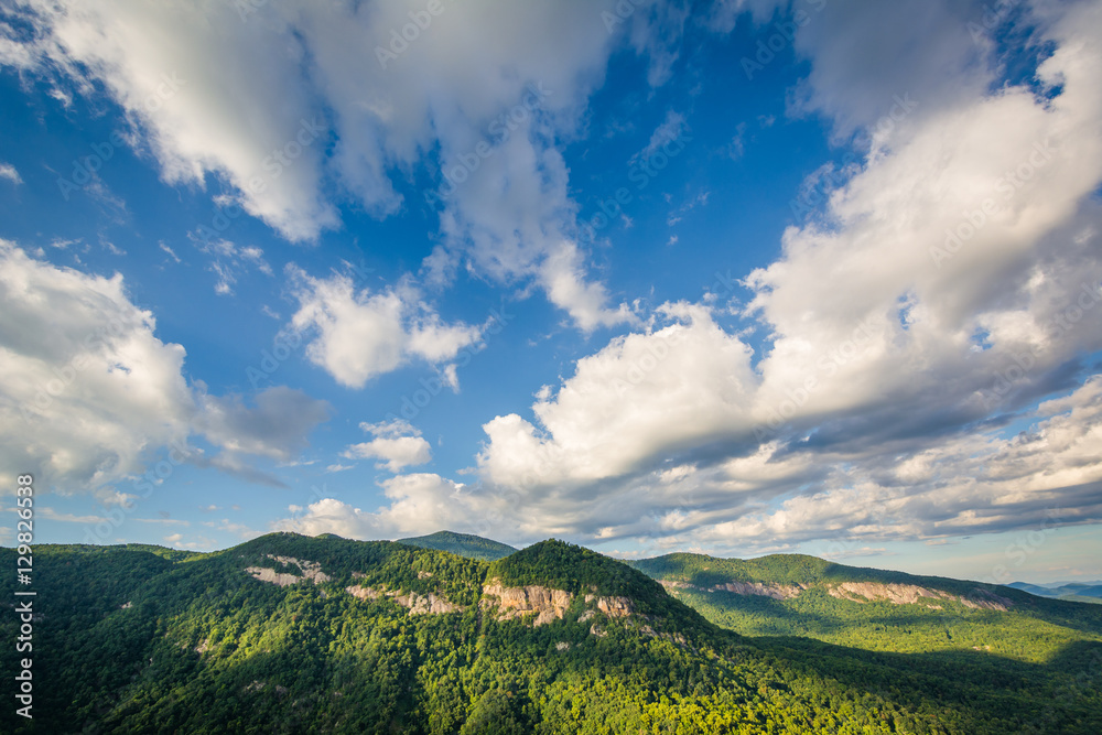 Obraz premium View from Pulpit Rock, at Chimney Rock State Park, North Carolin