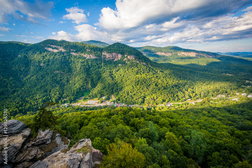 View from Pulpit Rock, at Chimney Rock State Park, North Carolin
