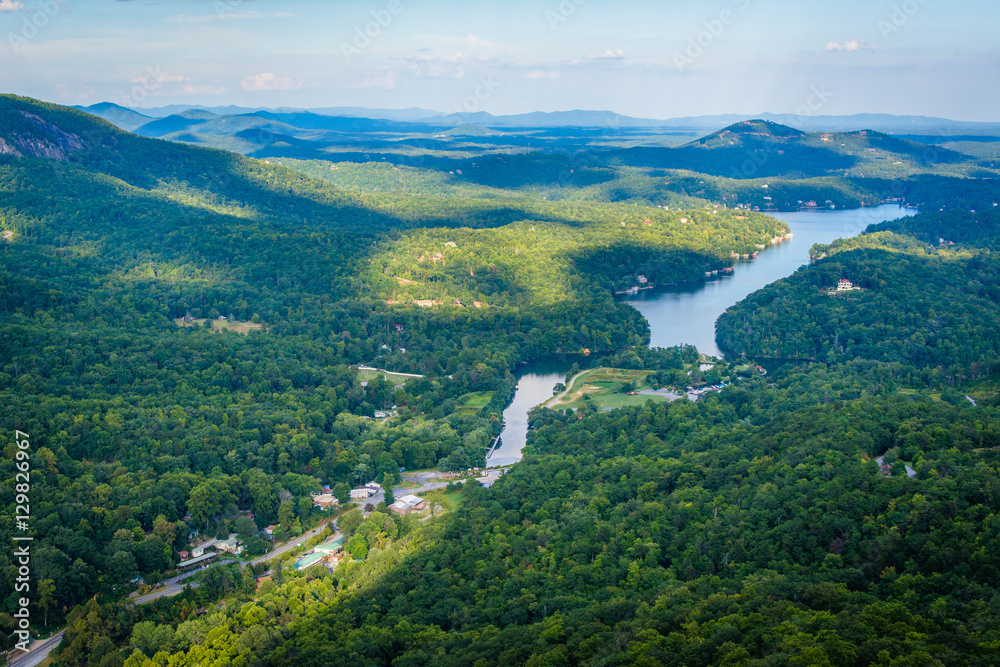 View of Lake Lure from Chimney Rock State Park, North Carolina.