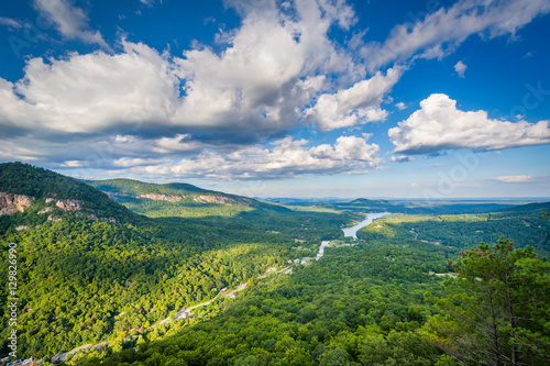 View of Lake Lure from Chimney Rock State Park, North Carolina. © jonbilous