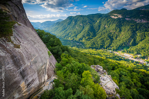 View of mountains from Chimney Rock State Park, North Carolina. photo