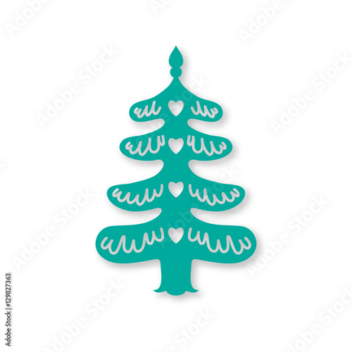 Christmas tree. Laser cutting template