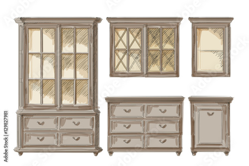 vector isolated cupboards