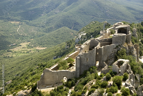 Chateau de Peyrepertuse, a Cathar castle, Languedoc, France 
