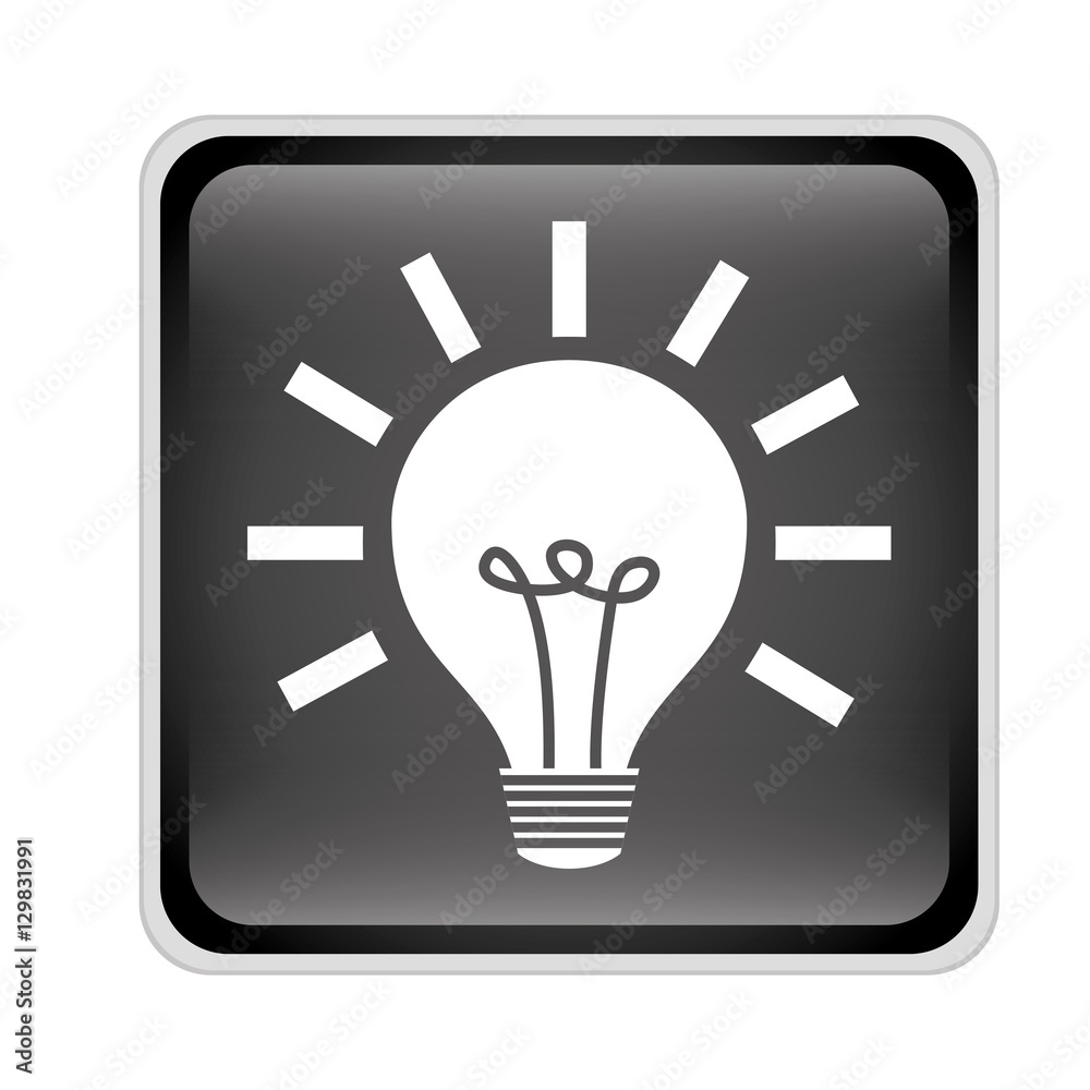 bulb light icon inside black square over white background. vector illustration bulb light icon inside black square over white background. vector illustration