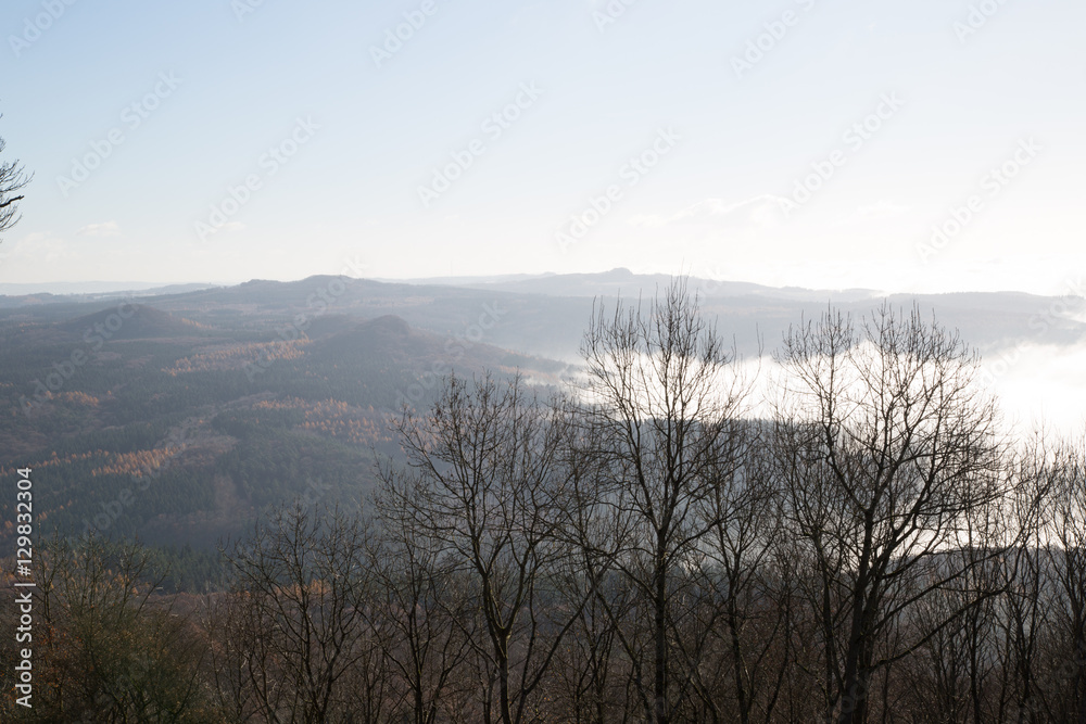 Aussicht von der Löwenburg; Siebengebirge, Herbst 