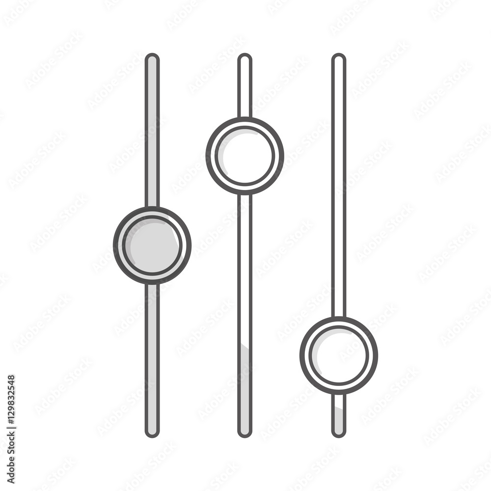 Volume settings buttons icon over white background. vector illustration