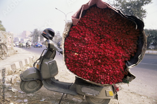 Flower market, Lado Sarai, Delhi photo