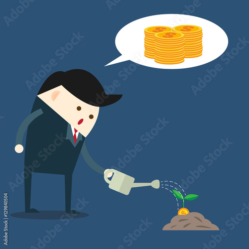 businessman and passive income flat design