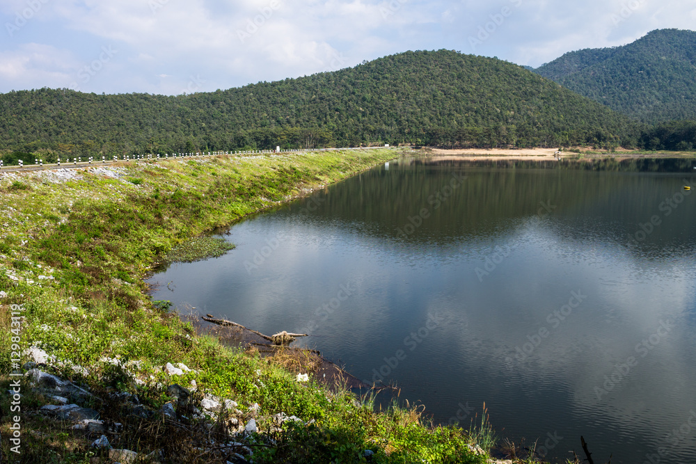 Fototapeta premium Reserved water at Hui Lan irrigation dam