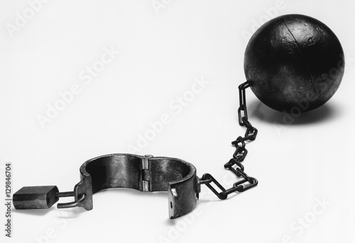 Ball and chain (b&w)