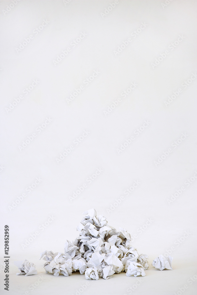 Heap of crumpled paper balls isolated on white background Heap of crumpled paper balls isolated on white background