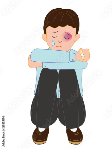 暴力でいじめを受ける少年