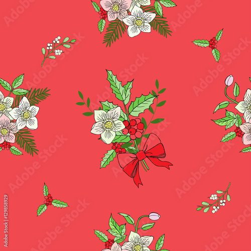 Seamless pattern with Christmas decoration © Natalia Piacheva