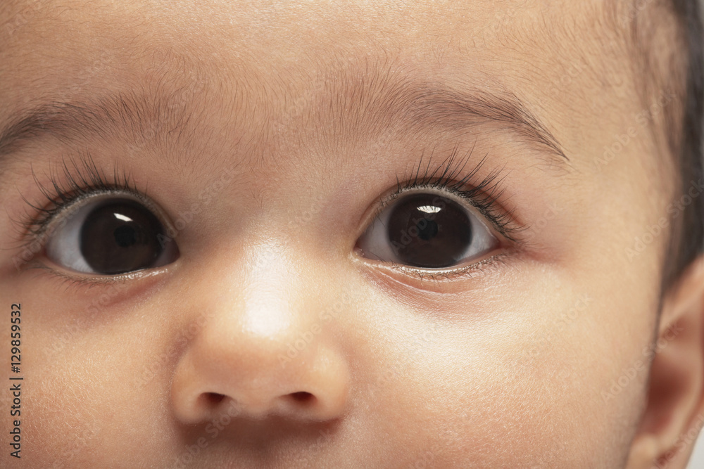 Naklejka premium Closeup portrait of baby boy's face