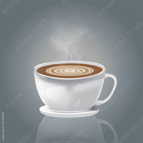 Coffee Cup  vector illustration hot Coffee gray background design