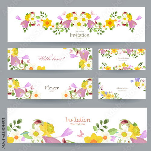 nicely collection of greeting cards with crocus and daffodils fo
