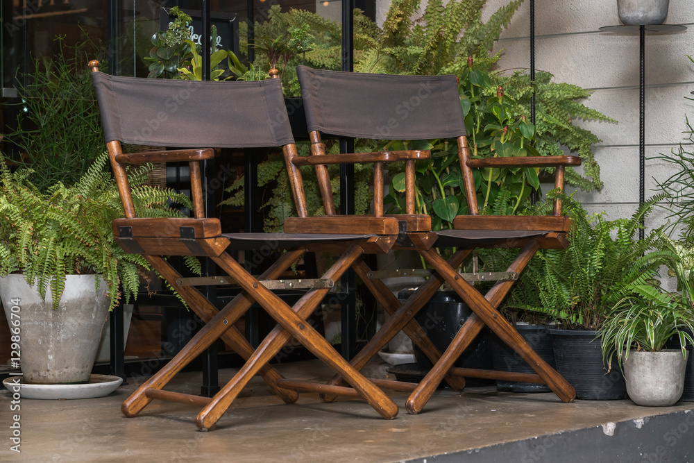 Two wooden eco chairs in the terrace
Two wooden eco chairs in the terrace