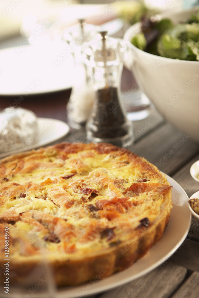 Closeup of delicious quiche ready to eat Closeup of delicious quiche ready to eat