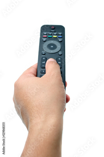 Wallpaper Mural Hand with remote control on white Torontodigital.ca