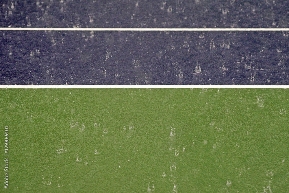 heavy rain on tennis court