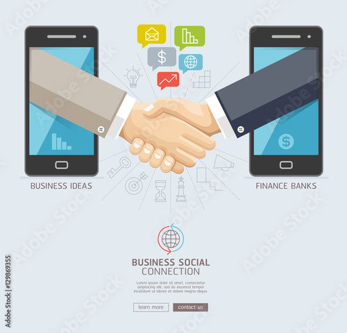 Business social connection technology conceptual design. Mobile