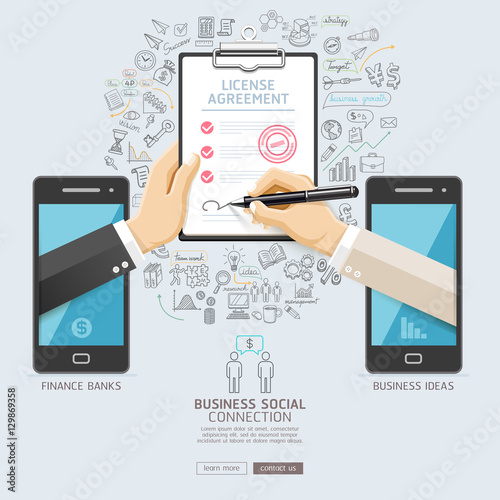 Business social connection technology conceptual design. Mobile