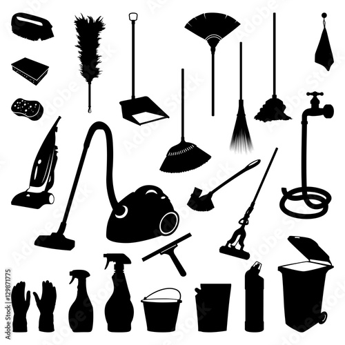 Cleaning Sanitary Washing Tool Silhouette Collection