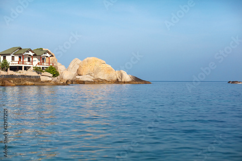 White beach rocks house in Koh Tao