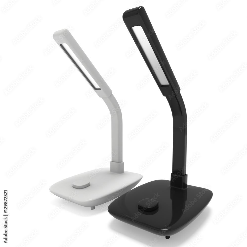 Led Sensor Desk Lamps. 3D render isolated on white background. Template for Object Presentation. Led Sensor Desk Lamps. 3D render isolated on white background. Template for Object Presentation.