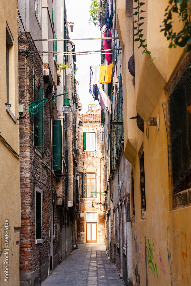 narrow street in central district of Venice