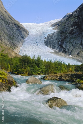 Briksdalbreen Glacier near Olden, Western Fjords photo