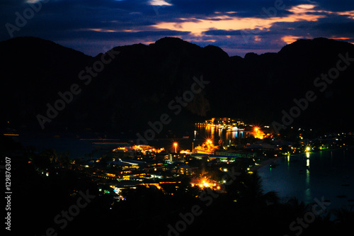 View Point bay Koh Phi Phi Don on sunset in andaman sea  Phi Phi