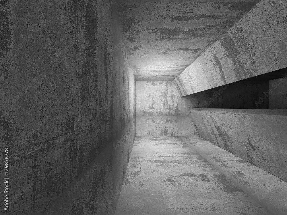 Obraz premium Architecture background. Dark empty concrete abstract room