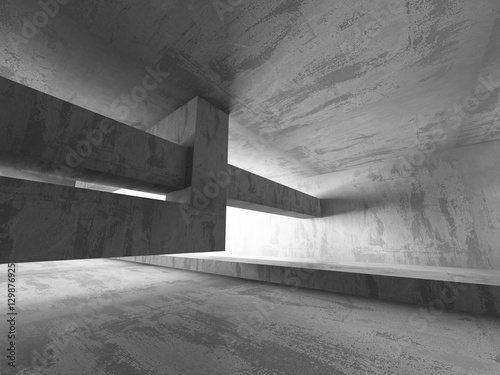 Dark empty urban concrete room urban interior