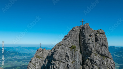 Crucifix on mountain peak