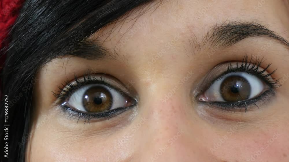 Close up of the eyes of a young brunette woman Close up of the eyes of a young brunette woman