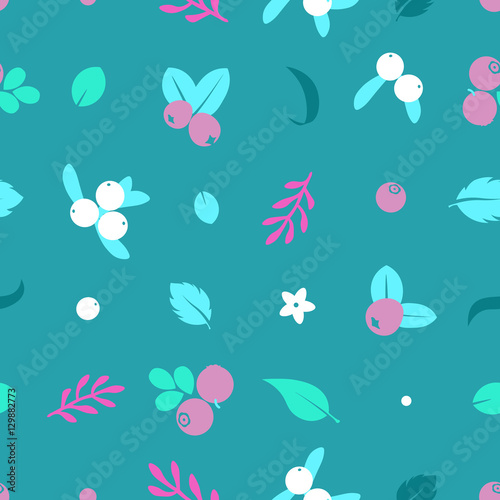 Vector flat blueberries  seamless creative pattern.