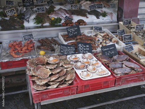 Fish stall, Trouville, Calvados, Normandy, France