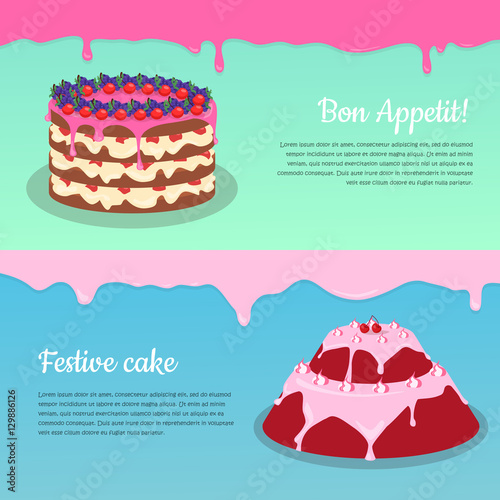 Bon Appetit. Festive Cake Web Banner. Chocolate