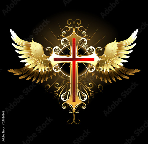 Cross with Golden Wings