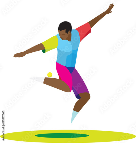 Young athlete juggled footbag in jump