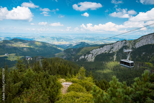 Fototapeta Naklejka Na Ścianę i Meble -  Mountain cableway in poland Tatras, Zakopane