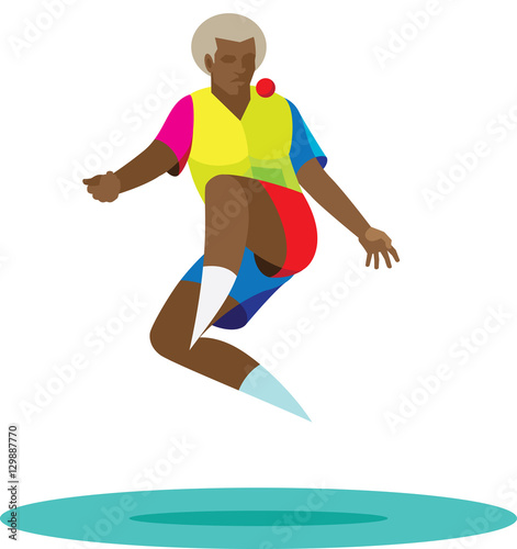 African American young athlete playing in freestyle footbag