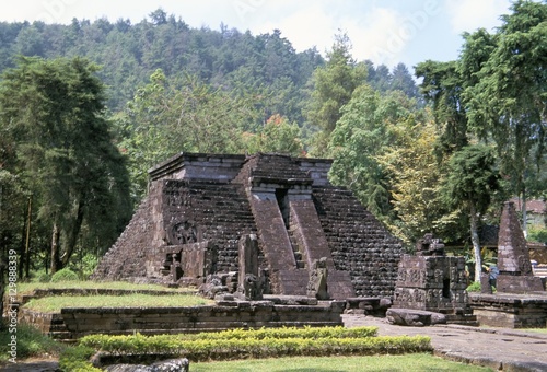 The 15th century temple of Candi Sukuh, on slopes of Gunung Lawu, east of Solo, thought to be linked to fertiflity cult, island of Java, Indonesia photo