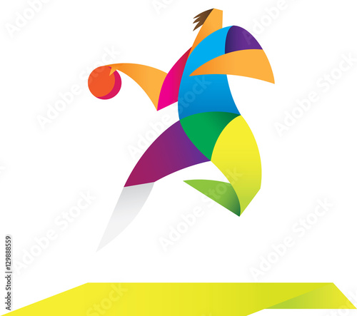 Handball player. Paper strips project